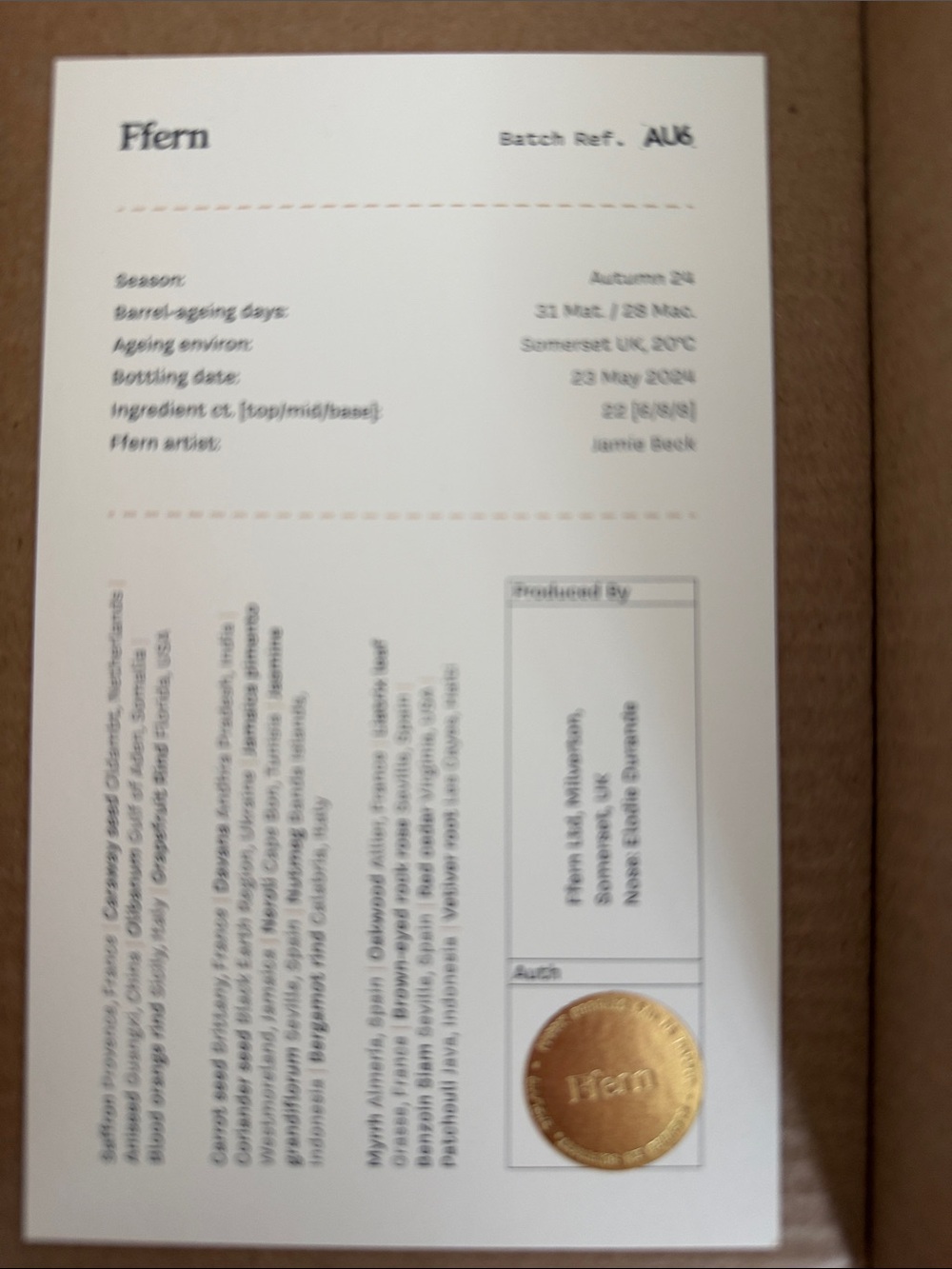 Ffern Autumn 24 Perfume - Picture 3 of 4